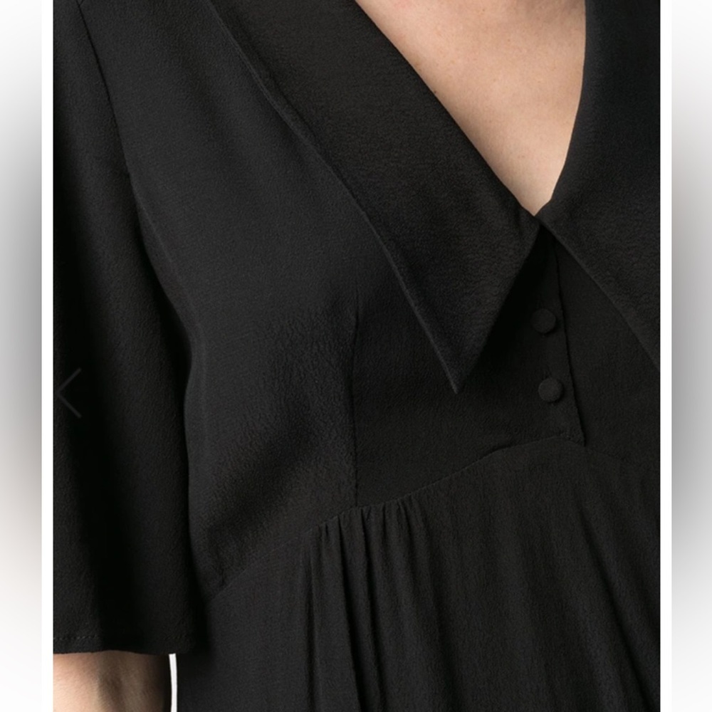 Bash Ba&Sh Viscose Peyton Collared Noir Short Sle… - image 2